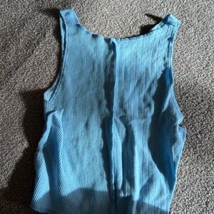 Aerie Light Blue Ribbed Tank Top